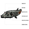2011-2020 Toyota Sienna Projector Headlights (Chrome Housing/Smoke Lens)