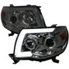 2005-2011 Toyota Tacoma LED Bar Projector Headlights w/ Sequential Turn Signal Lights (Chrome Housing/Smoke Lens)