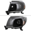 2005-2011 Toyota Tacoma Retro Style Projector Headlights (Matte Black Housing/Clear Lens)