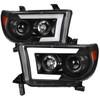 2007-2013 Toyota Tundra/ 2008-2017 Sequoia Switchback Sequential LED C-Bar Projector Headlights (Matte Black Housing/Clear Lens)