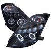 2003-2005 Nissan 350Z Dual Halo Projector Headlights (Glossy Black Housing/Smoke Lens)