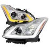 2008-2013 Infiniti G37/2014-2015 Q60 Coupe/Convertible Sequential Switchback LED Turn Signal Full LED Projector Headlights (Chrome Housing/Clear Lens)