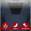 Universal Fully Adjustable Reclining Bucket Racing Seat - Sport Black Suede with Breathable Blue Mesh Insert (Includes Seat Sliders)
