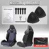 Universal Fully Adjustable Reclining Bucket Racing Seat - Custom Black PU Leather with Contrast Gray Suede Center (Includes Seat Sliders)