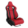 Universal Fully Adjustable Reclining Bucket Racing Seat - Two-Tone Black & Red Suede Upholstery (Passenger Side Configuration with Sliders)