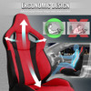 Universal Fully Adjustable Reclining Bucket Racing Seat - Two-Tone Black & Red Suede Upholstery (Driver Side Configuration with Sliders)