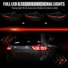 2011-2014 Toyota Sienna Full LED Tail Lights w/ Sequential Turn Signal and Startup Animation Red Lens Fiber Optic LED (Black Housing / Smoked Lens)