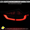 2015-2020 Toyota Sienna Full LED Tail Lights w/ Sequential Turn Signal and Startup Animation Red Lens Fiber Optic LED (Black Housing / Smoked Lens)