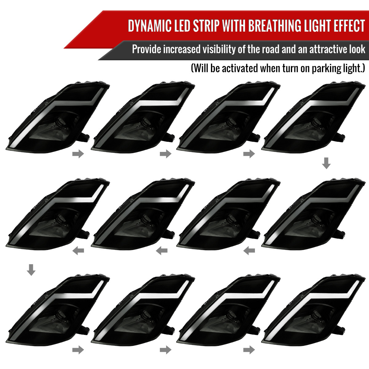 2003-2005 Nissan 350Z Switchback Sequential Turn Signal Animated