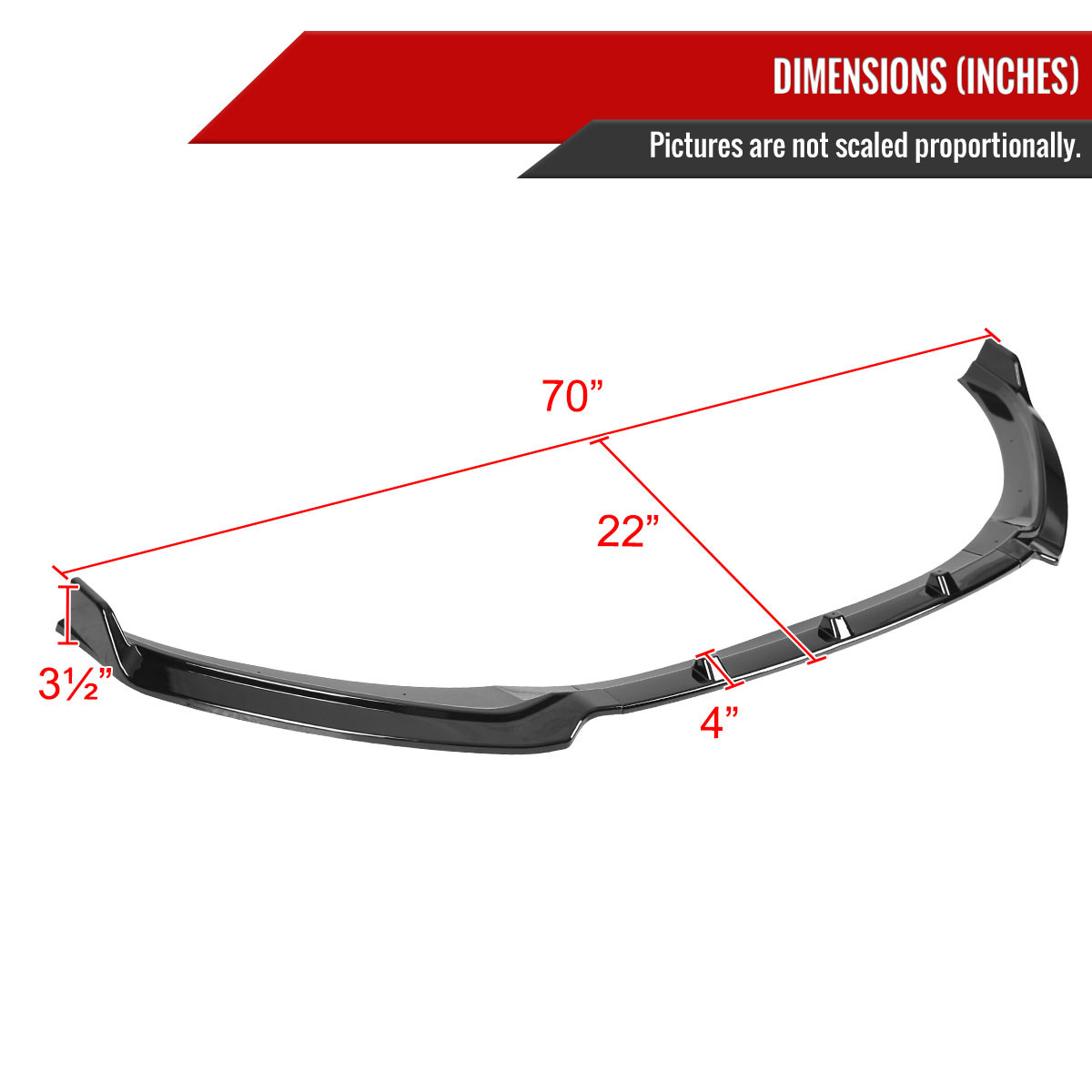 2017-2018 Hyundai Elantra Glossy Black Polypropylene 3PC Bumper