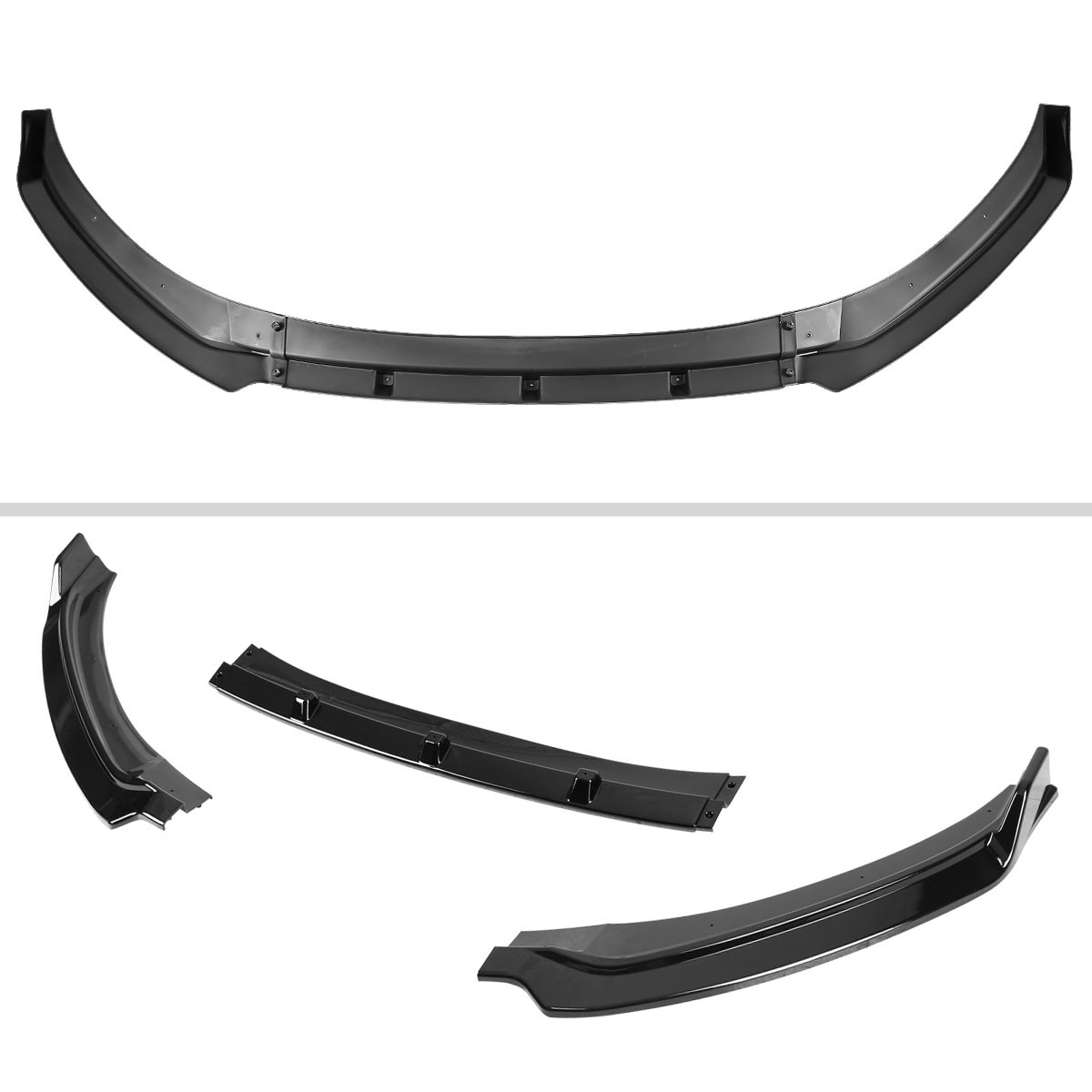 2017-2018 Hyundai Elantra Glossy Black Polypropylene 3PC Bumper