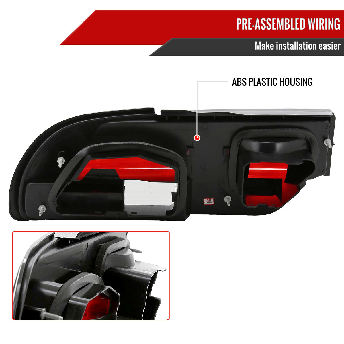 Rear　2台目 1989-1994 Nissan 240SX S13 Hatchback Tail Lights (Chrome Housing