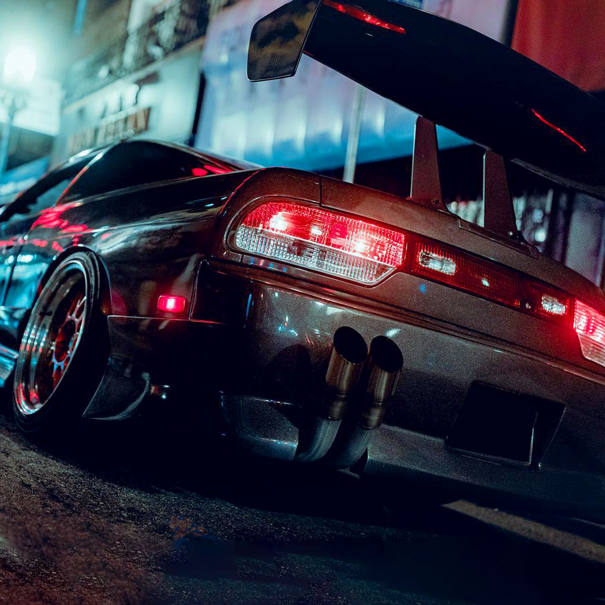 1989-1994 Nissan 240SX S13 Hatchback Tail Lights (Chrome