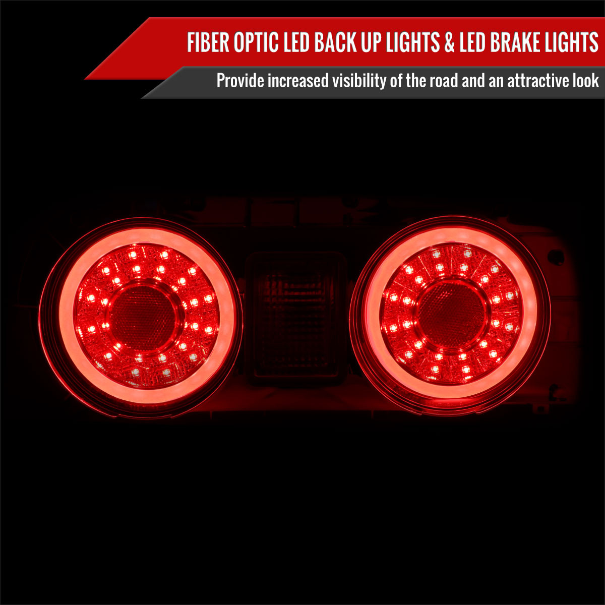 1989-1994 Nissan Skyline GT R32 JDM Red LED Tail Lights (Chrome