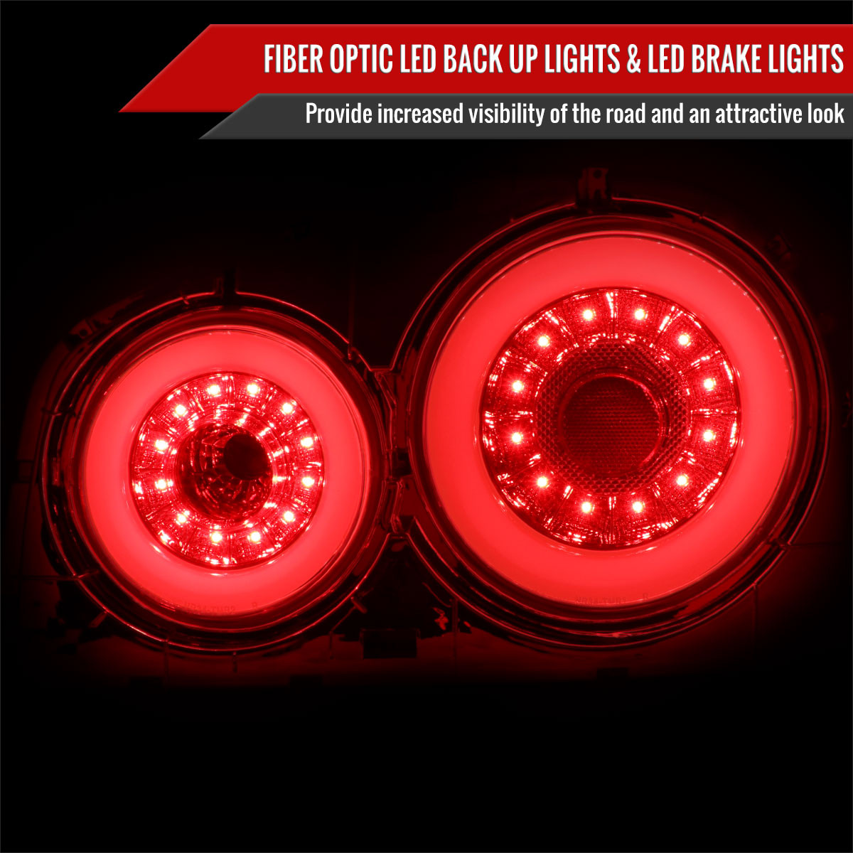 1999-2002 Nissan Skyline GT R34 JDM Red LED Tail Lights (Chrome