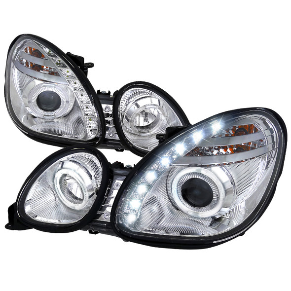 1998-2005 Lexus GS300/GS400/GS430 Halo Projector Headlights w/ SMD LED Light Strip (Chrome Housing/Clear Lens)