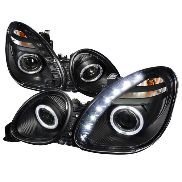 1998-2005 Lexus GS300/GS400/GS430 Halo Projector Headlights w/ SMD LED Light Strip (Matte Black Housing/Clear Lens)