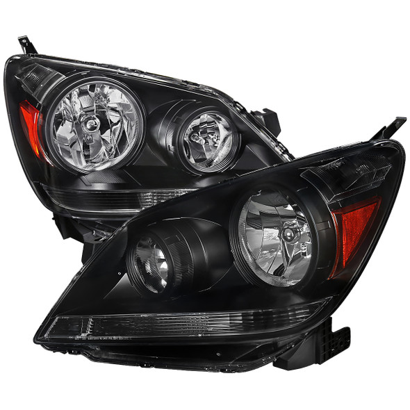 2005-2007 Honda Odyssey Factory Style Crystal Headlights w/ 9006 Bulbs (Matte Black Housing/Clear Lens)