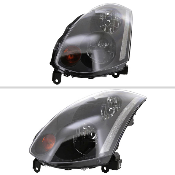 2003-2005 Infiniti G35 Coupe Factory Style Headlights (Matte Black Housing/Clear Lens)