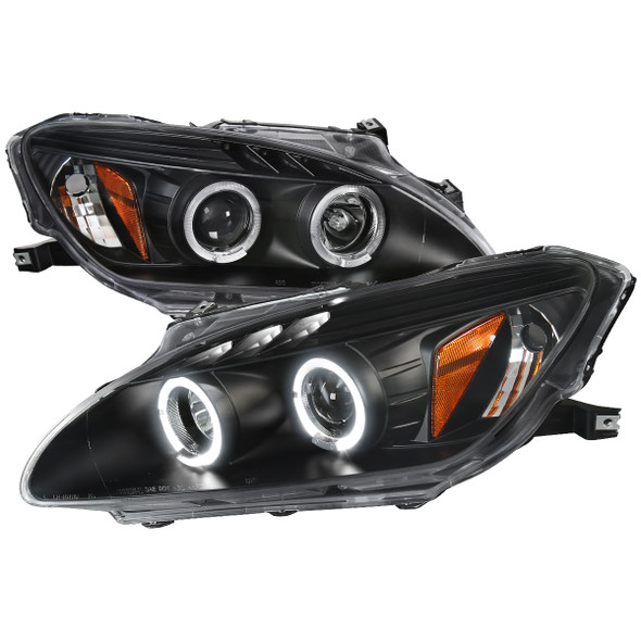 2000-2003 Honda S2000 AP1 Dual Halo Projector Headlights (Matte Black Housing/Clear Lens)