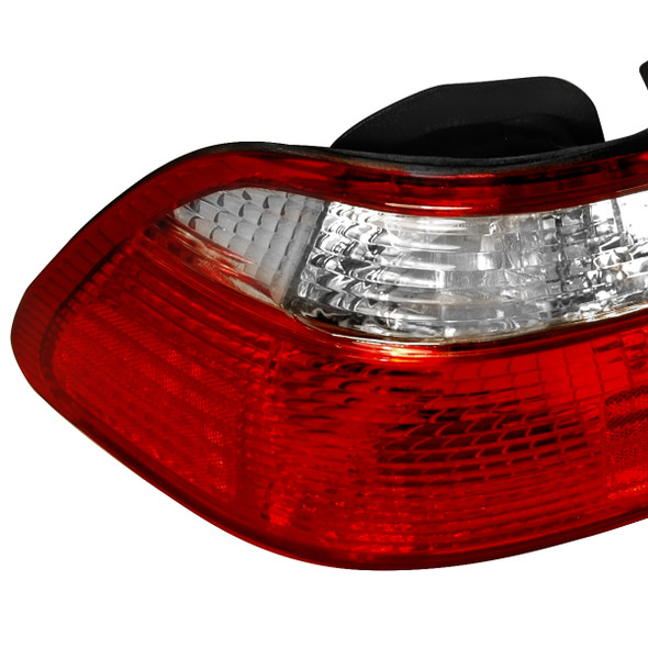 1998-2000 Honda Accord Sedan Tail Lights (Chrome Housing/Red Clear Lens)