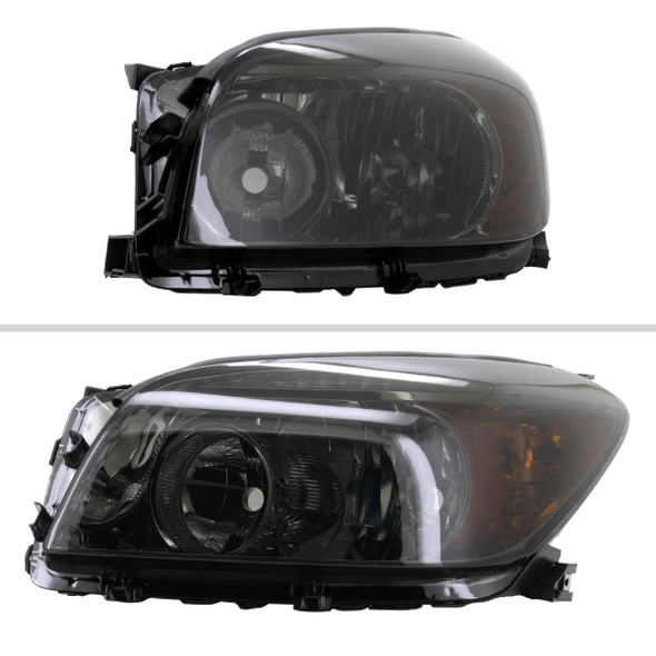 2006-2008 Toyota RAV4 Factory Style Headlights (Chrome Housing/Smoke Lens)