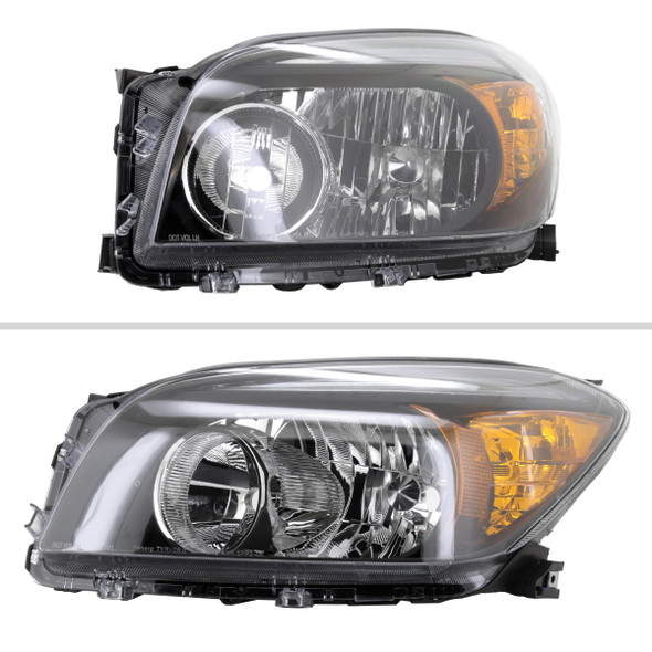 2006-2008 Toyota RAV4 Factory Style Headlights (Matte Black Housing/Clear Lens)