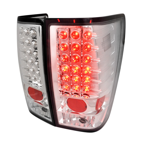 2004-2015 Nissan Titan LED Tail Lights (Chrome Housing/Clear Lens)