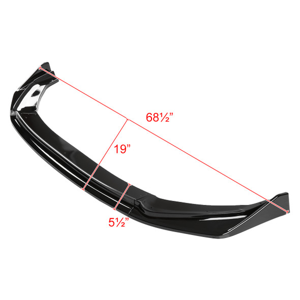 2014-2017 Honda Fit Glossy Black Polypropylene 3PC Bumper Lip