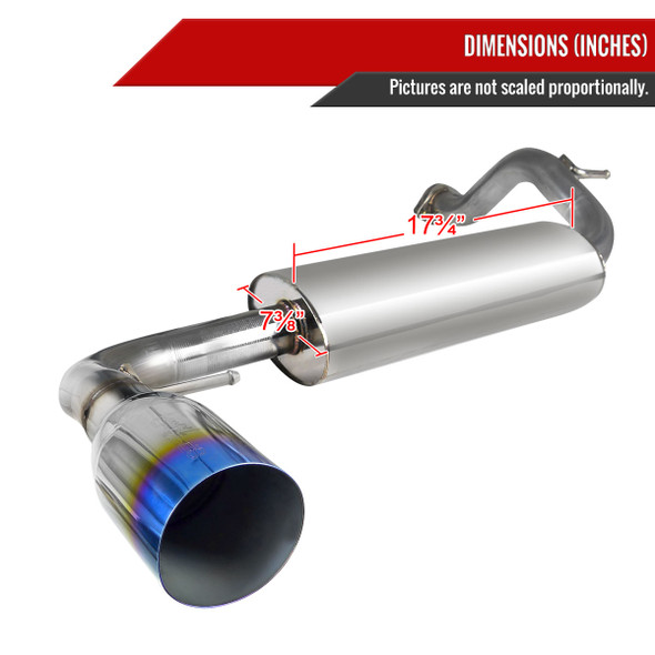 1988-1991 Honda CRX Hatchback T-304 Stainless Steel N1 Style Catback Exhaust System w/ Burnt Tip