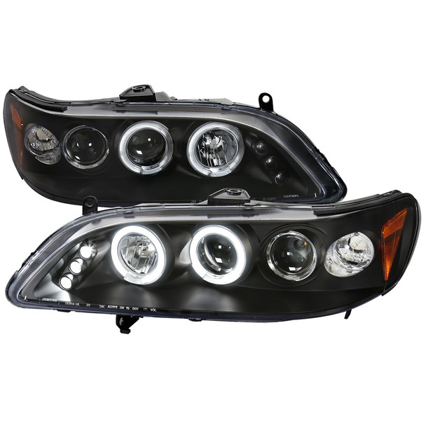 1998-2002 Honda Accord Dual Halo Projector Headlights (Matte Black Housing/Clear Lens)