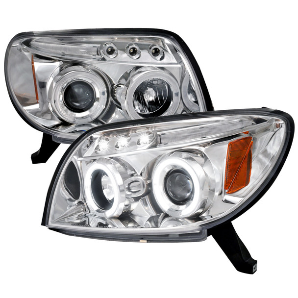 2003-2005 Toyota 4Runner Dual Halo Projector Headlights (Chrome Housing/Clear Lens)