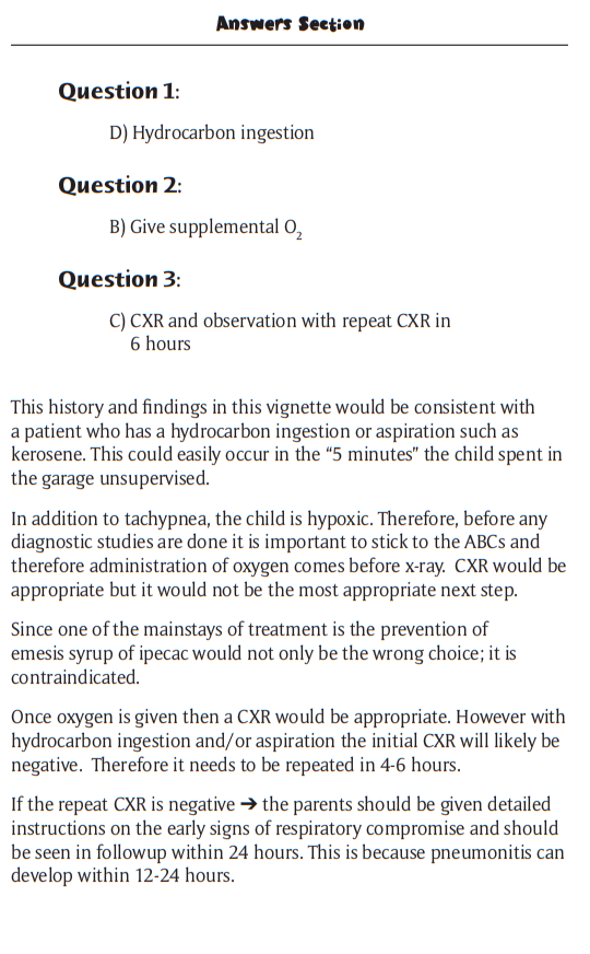Unattended Toddler Coughing and Gagging / Pediatrics Question Sample