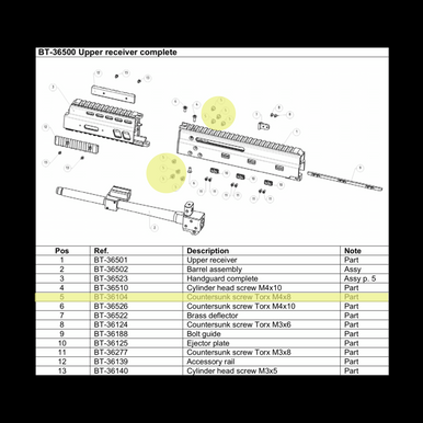 BT-36104 - Countersunk T20 Screw M4x8