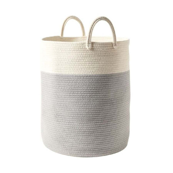 Cotton Hamper Grey/White 50cm