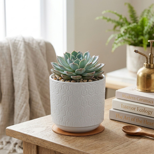 Garden Ceramic Pot White