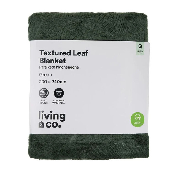 Textured Blanket Green Queen