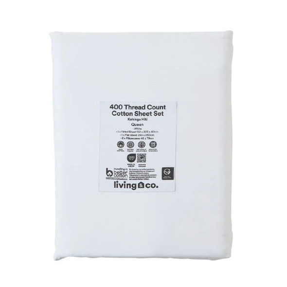400TC Fitted Sheet White King