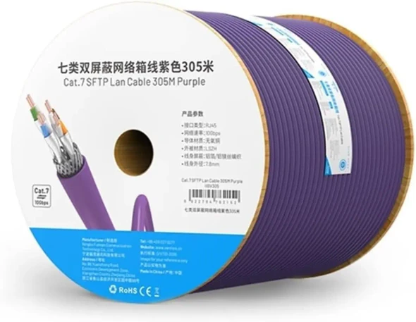 Cat7 box 305M Purple 10G