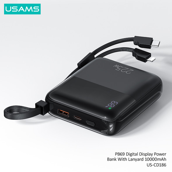 Mini Digital Display Dual-Cable Power Bank (10000mAh) Tarnish
