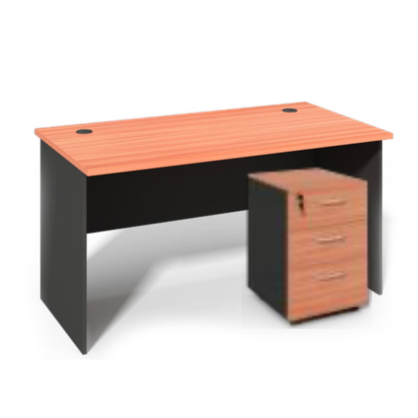 Single Office Desk Mobile Brown