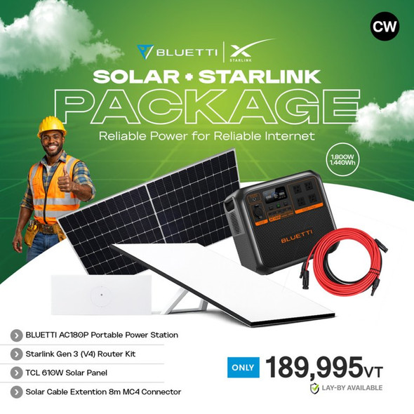Bluetti AC180P 1800W/1440Wh - 610W Solar Panel + Starlink Gen3