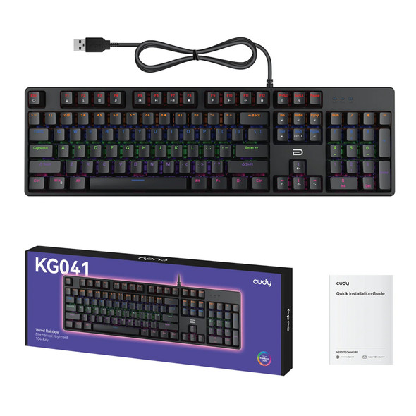 Cudy KG041 Wired Rainbow Mechanical Keyboard