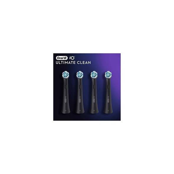 Oral-B iO CB-4 Ultimate Clean Replacement Brush Heads - 4 Pack - Black for Oral-B iO Series 3 / Series 5 / Series 6 / Series 7 / Series 8 / Series 9 Toothbrush