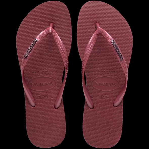 Havaianas Slim Logo Metallic 9339 Amaranto Size 35-36