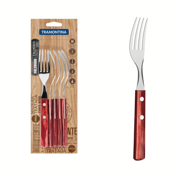 6 PC. TABLE FORKS SET POLYWOOD