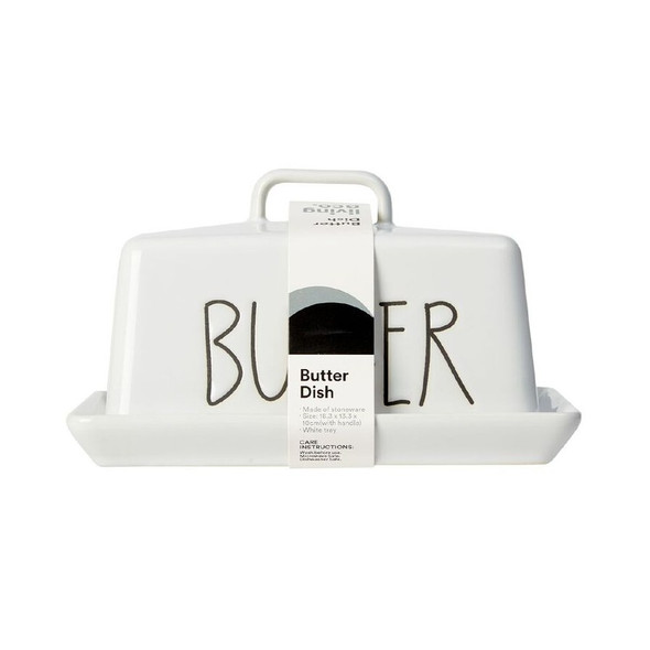 Living & Co Butter Dish White