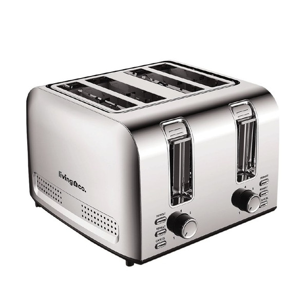 Living & Co Toaster 4 Slice Stainless Steel