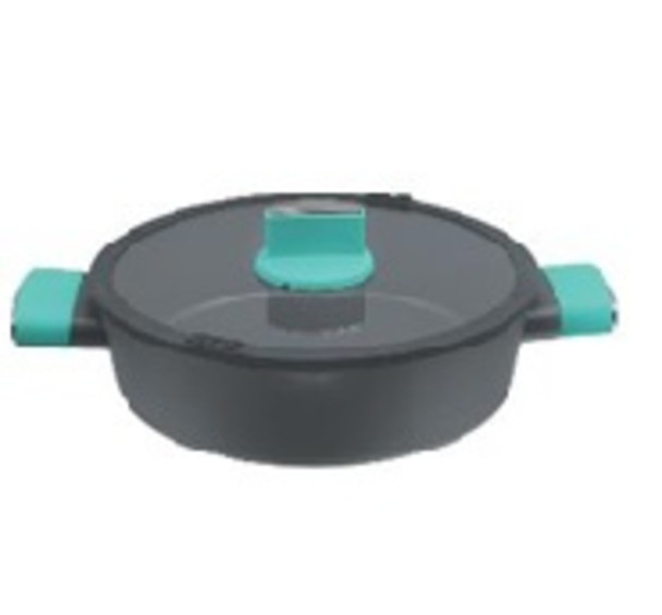 Aluminum Shallow Pot 26cm BlkGr