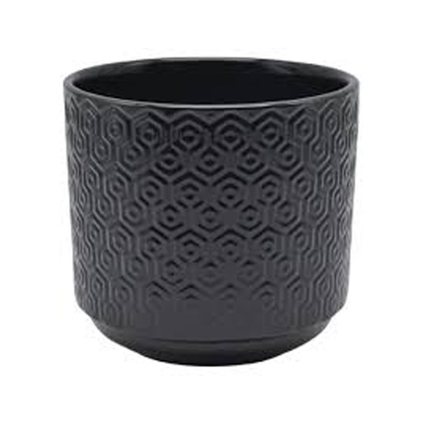 Garden Ceramic  Pot Black